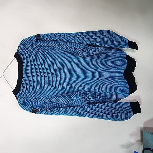 Urban Works Vintage Leather Trim Sweater. Oversized Medium - Picture 7 of 8